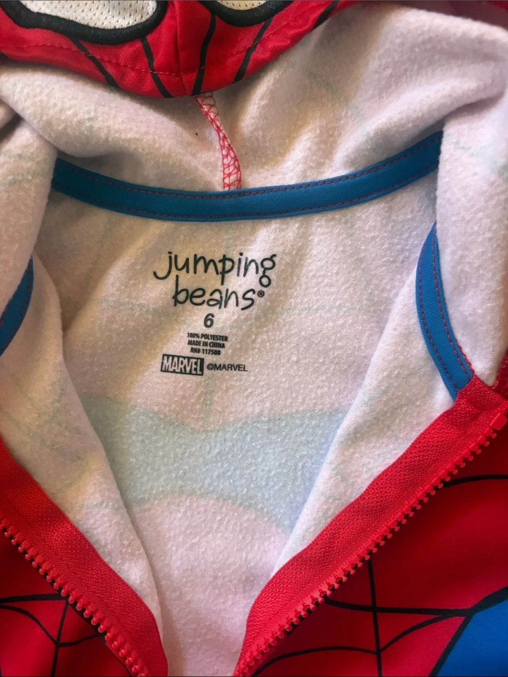 jumping beans Red and Blue Spider Hoodie Kids Costume
